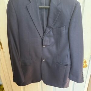 Jack Victor Navy Blue Mens 44 Italy 100% Cashmere Black Saks Fifth Ave